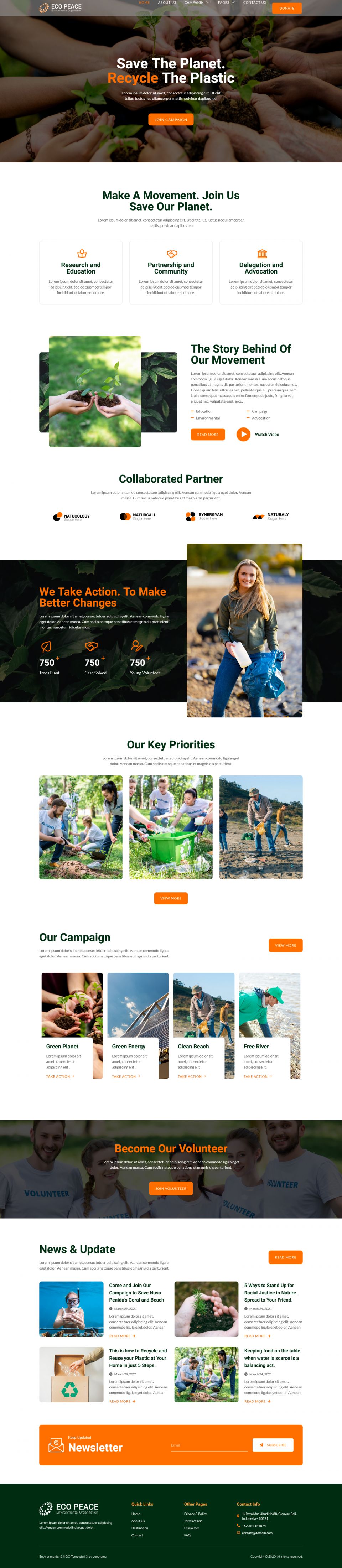 Template ThemeForest EcoPeace WordPress template ThemeForest EcoPeace