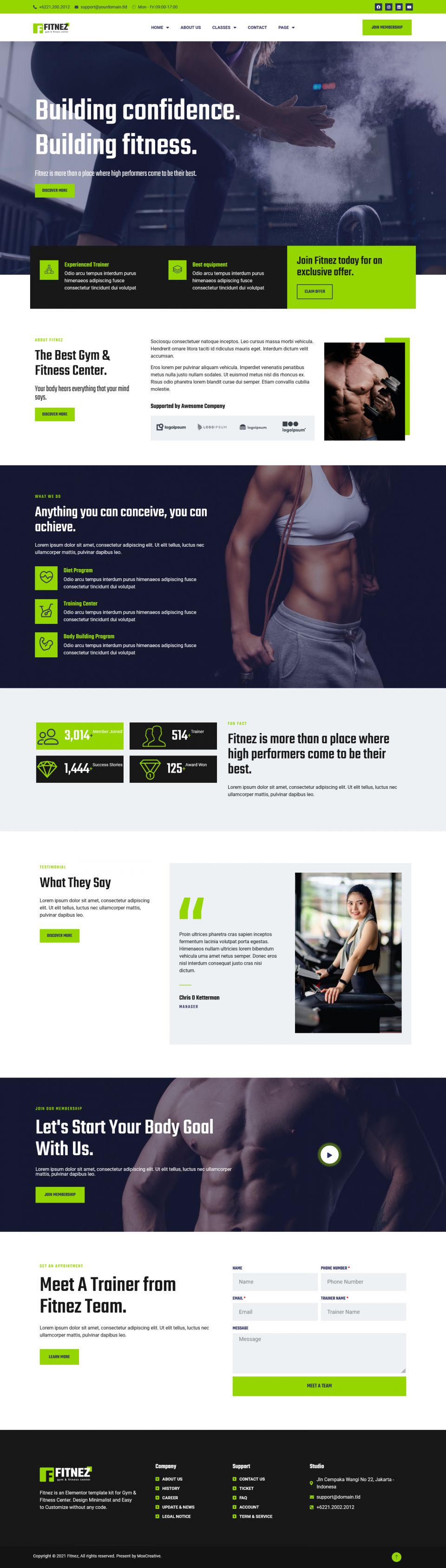 WordPress template ThemeForest Fitnez
