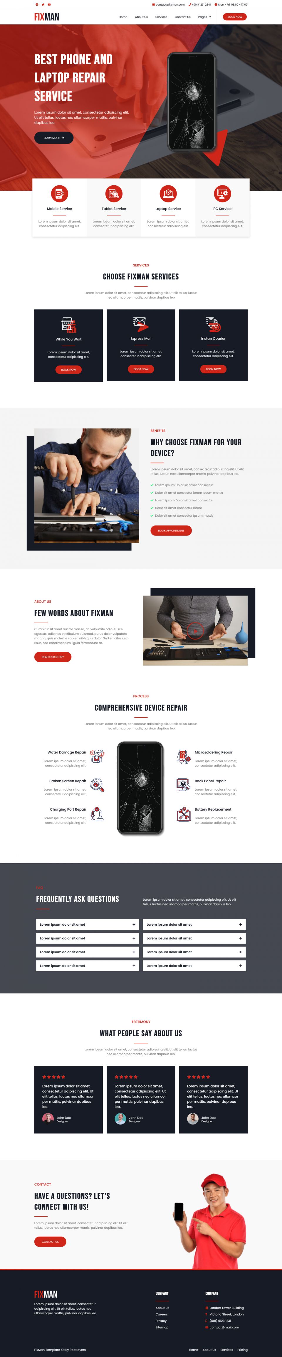 WordPress template ThemeForest Fixman