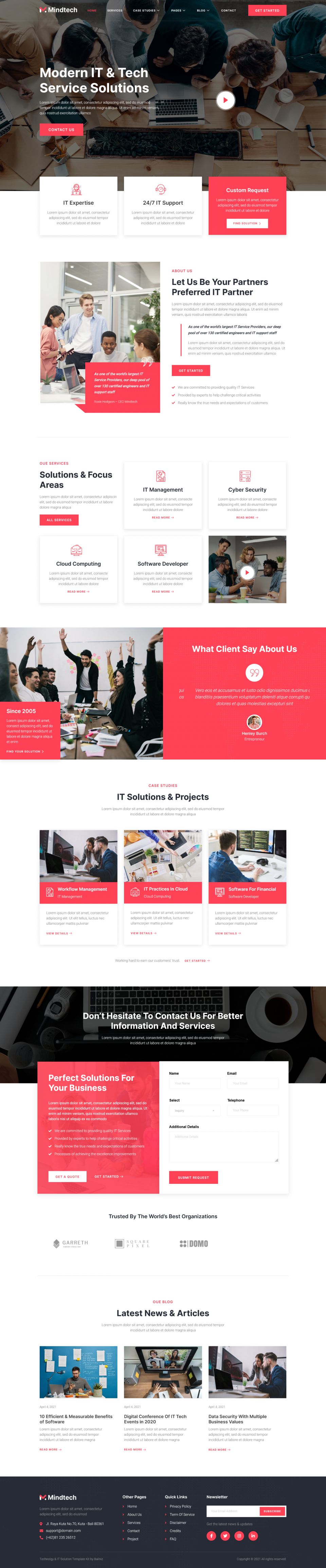WordPress template ThemeForest Mindtech