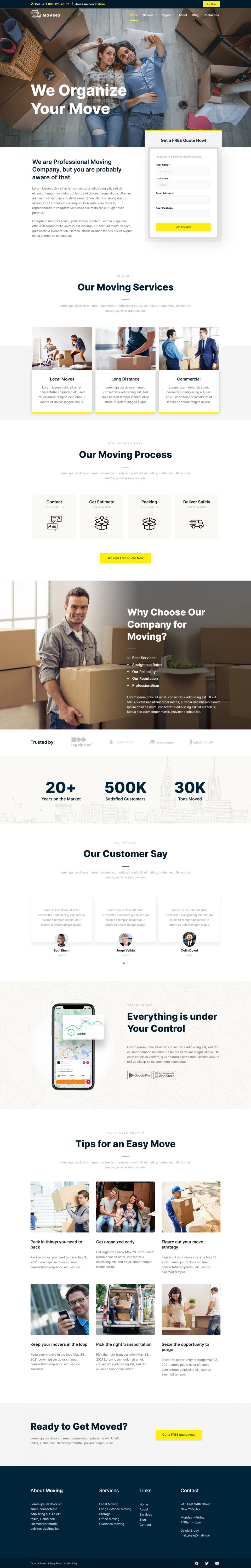 WordPress template ThemeForest Moving Service