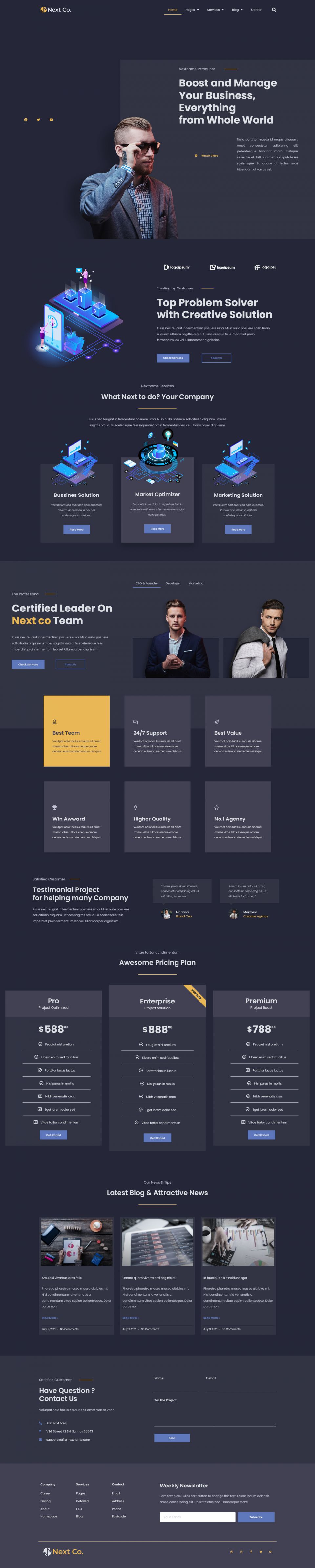 WordPress template ThemeForest Next Co