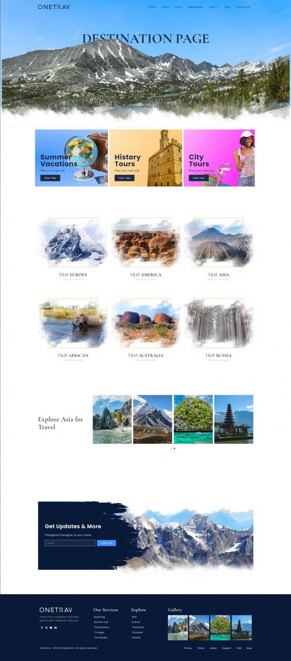 WordPress template ThemeForest Onetrav
