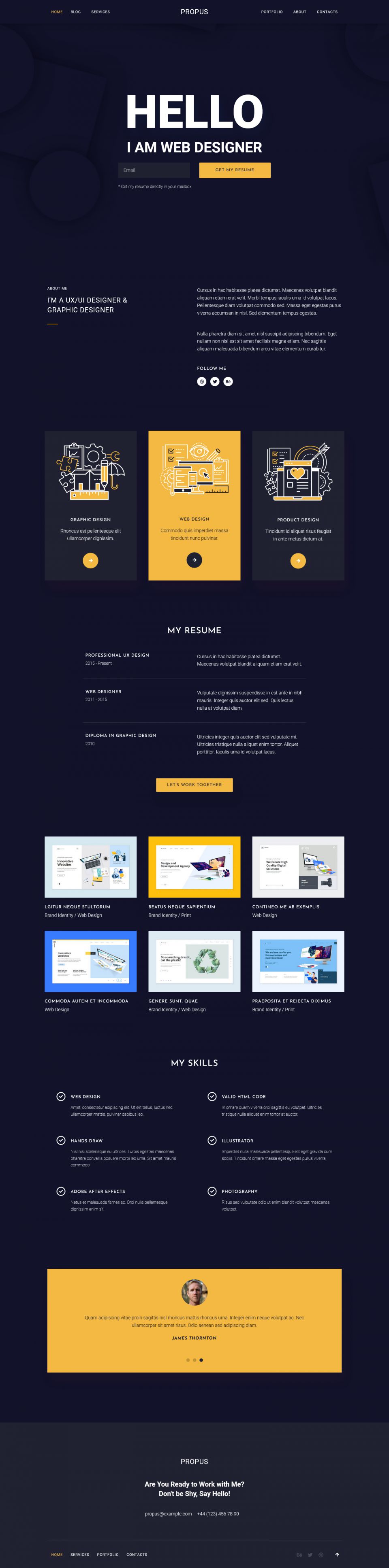 WordPress template ThemeForest Propus