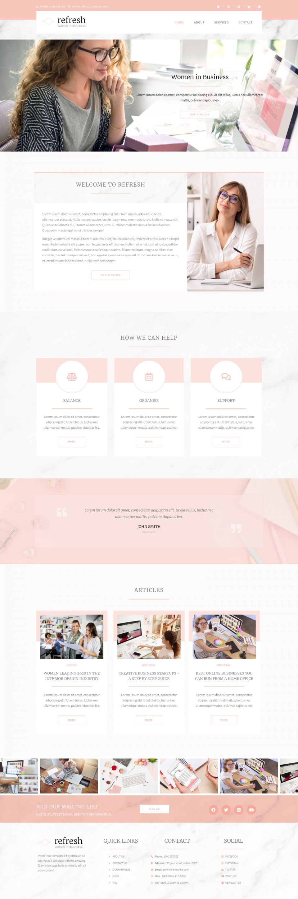 WordPress template ThemeForest Refresh