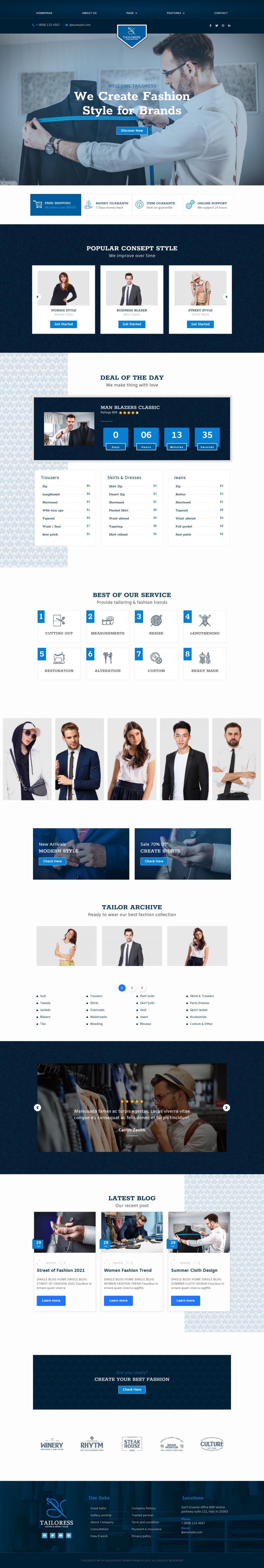 Template ThemeForest Tailoress WordPress template ThemeForest Tailoress