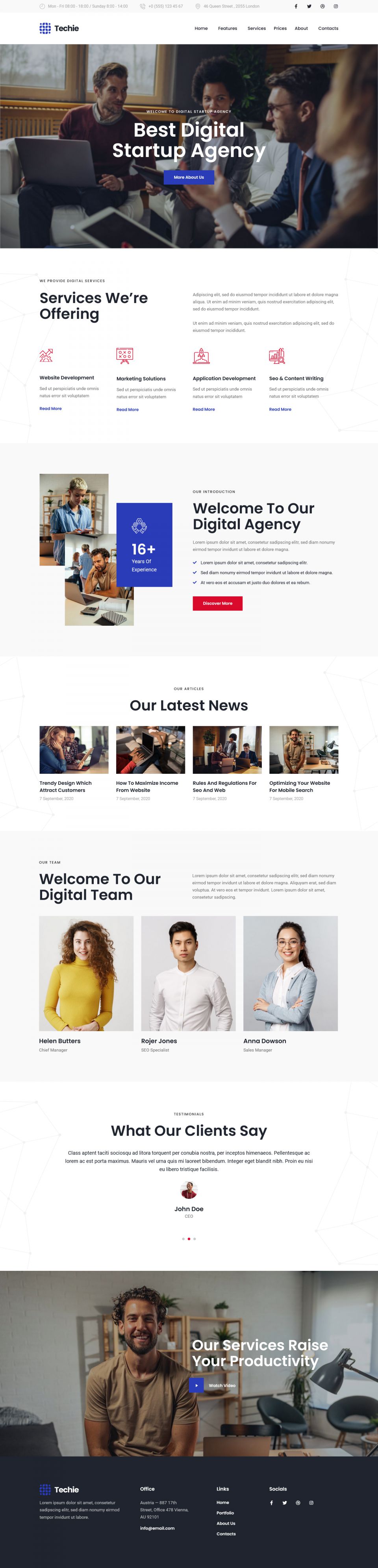 WordPress template ThemeForest Techie