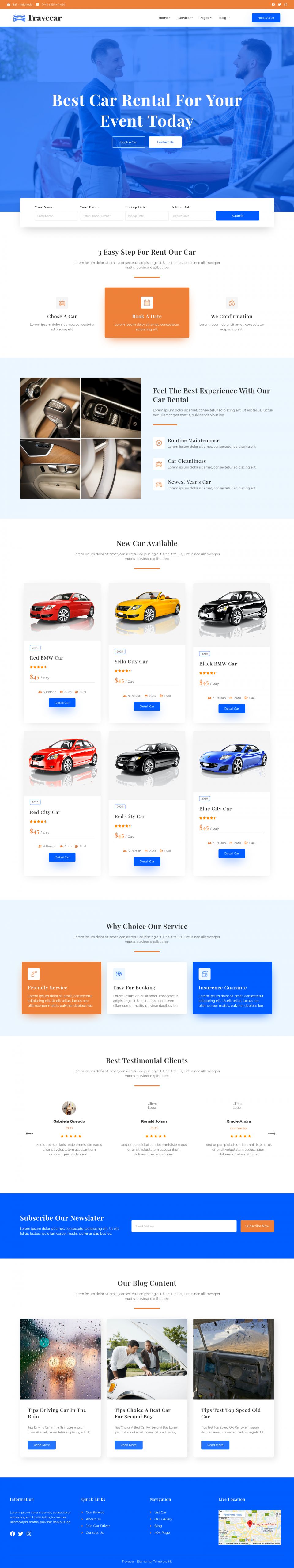WordPress template ThemeForest Travecar