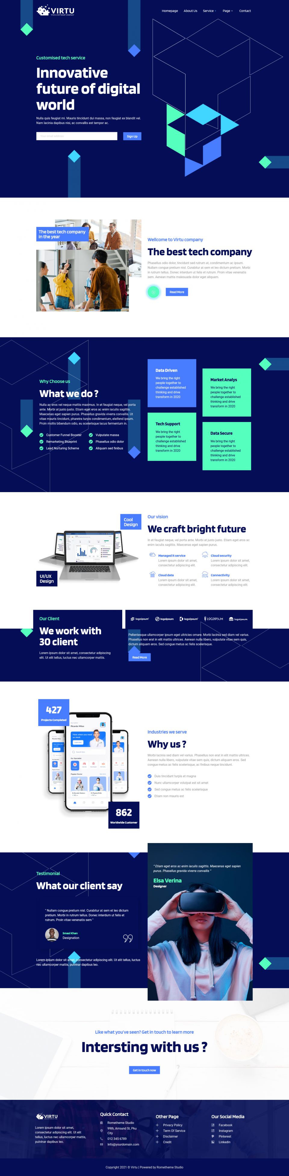 WordPress template ThemeForest Virtu