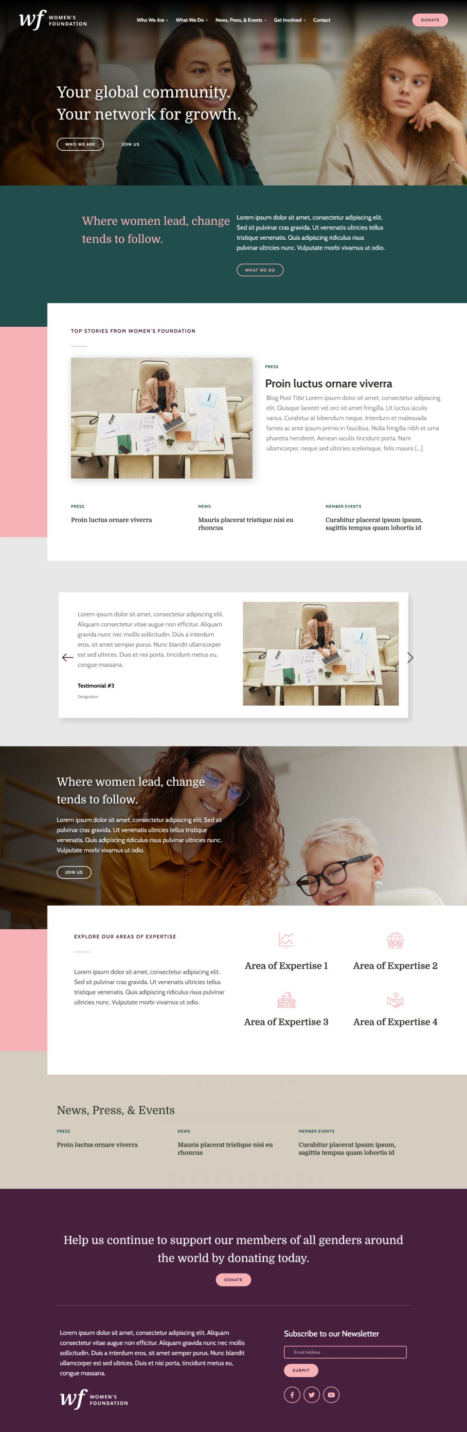 WordPress template ThemeForest Womens Foundation