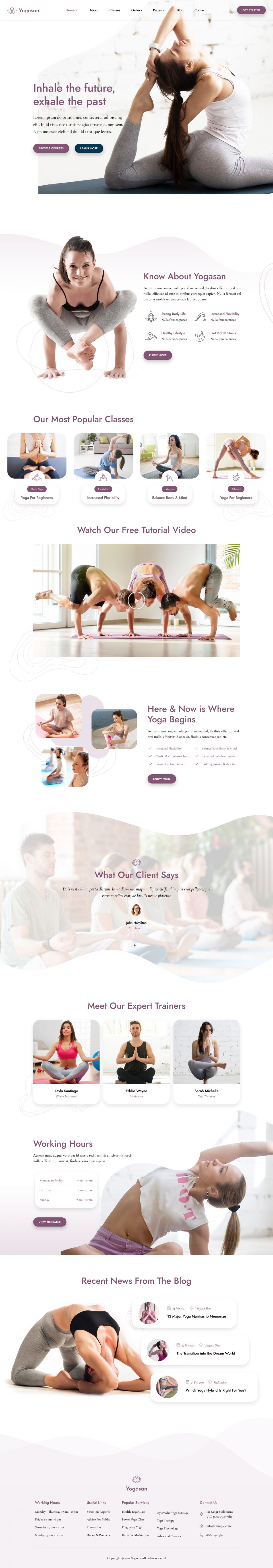 WordPress template ThemeForest Yogasan