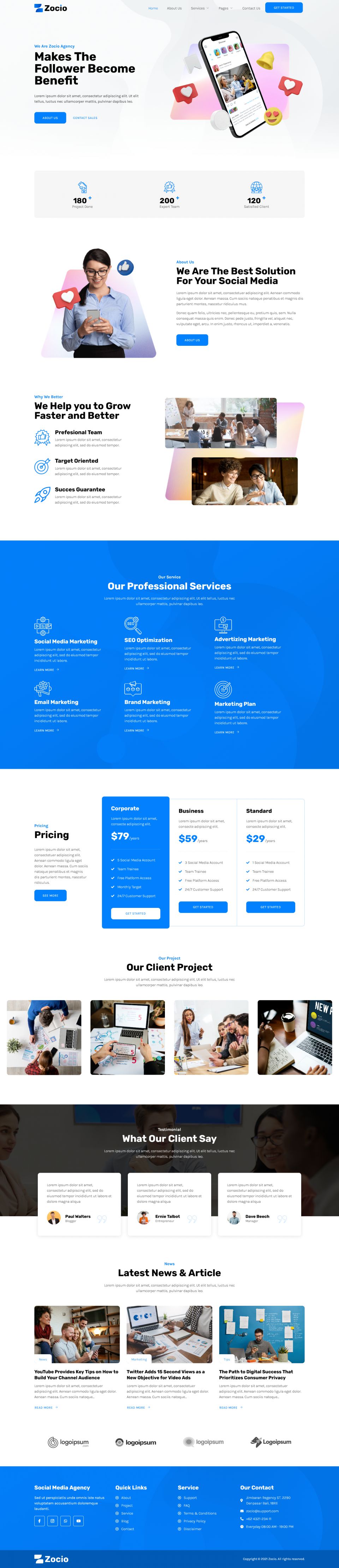 WordPress template ThemeForest Zocio