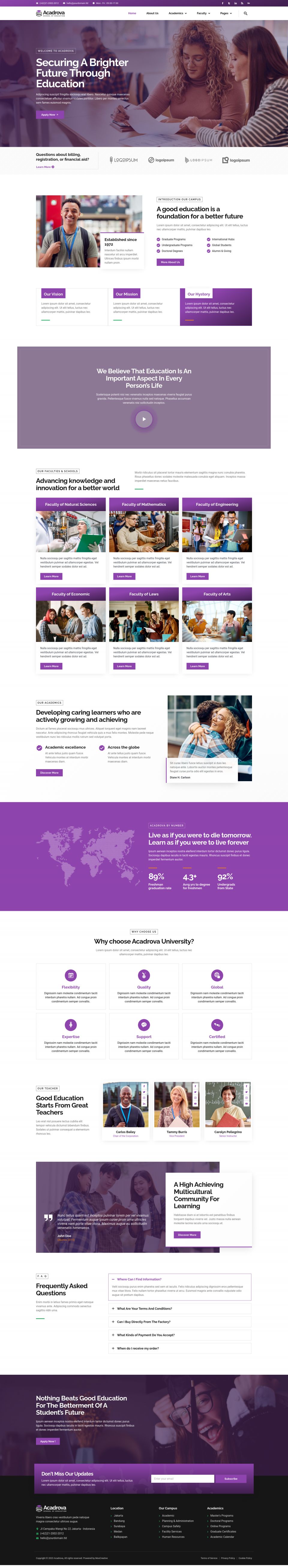 WordPress template ThemeForest Acadrova