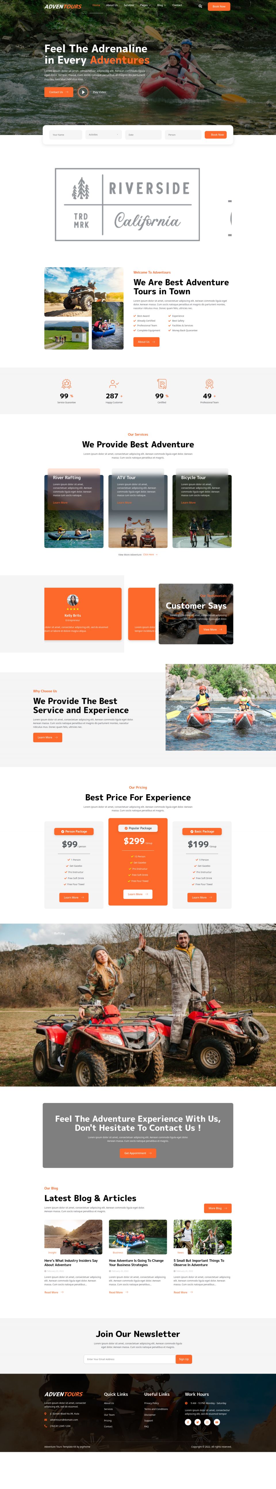 WordPress template ThemeForest Adventours