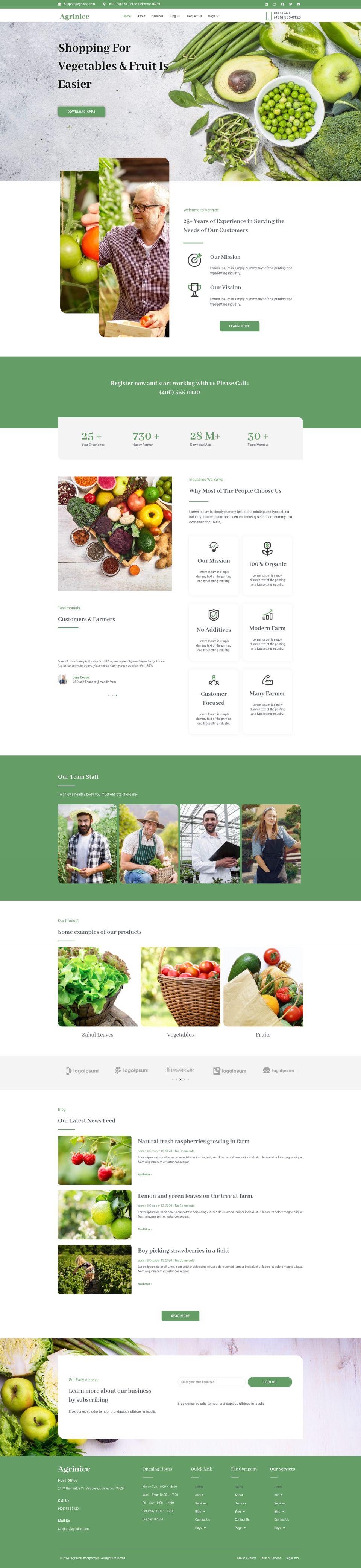 WordPress template ThemeForest Agrinice