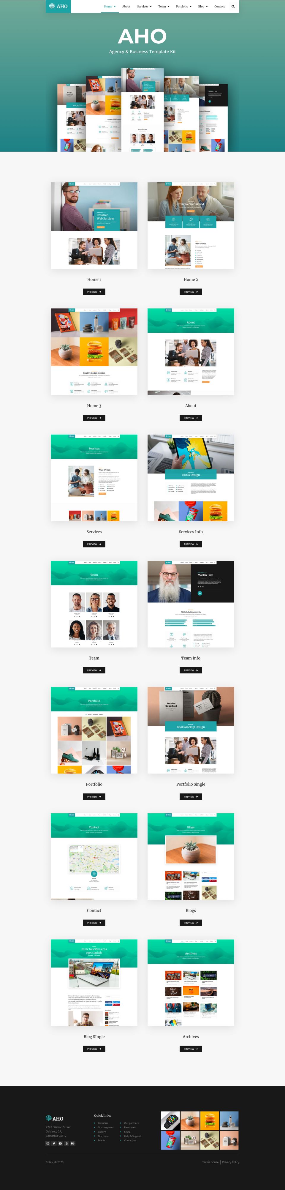 WordPress template ThemeForest Aho