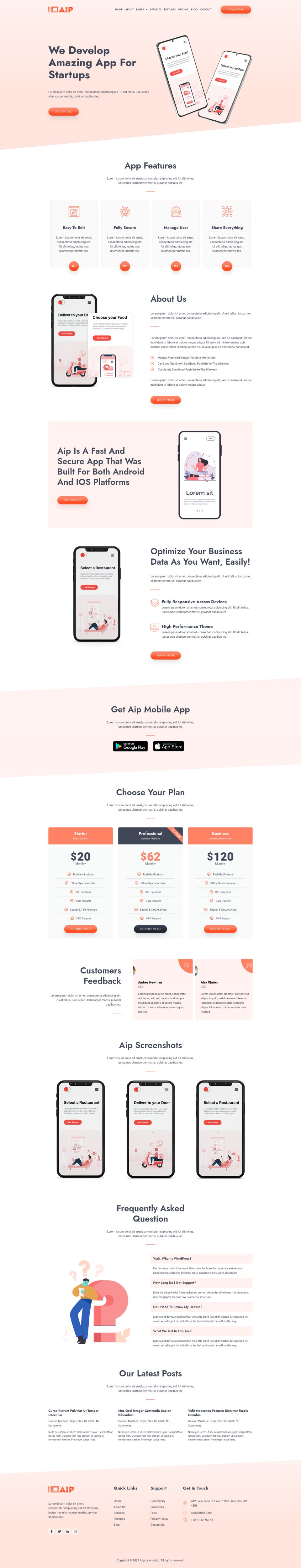 WordPress template ThemeForest Aip