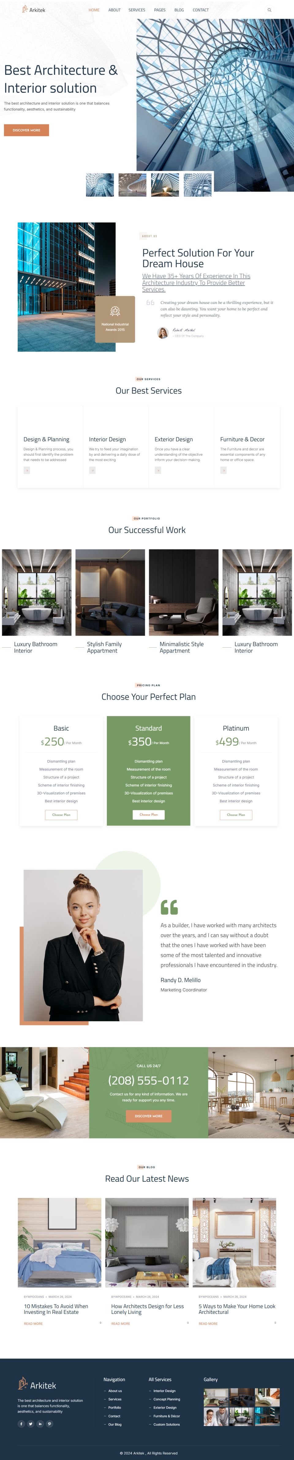 WordPress template ThemeForest Arkitek
