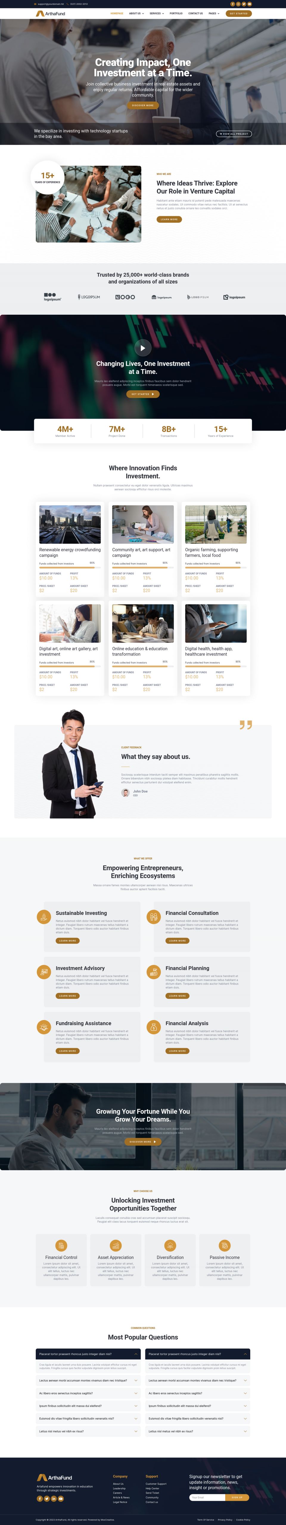 WordPress template ThemeForest ArthaFund