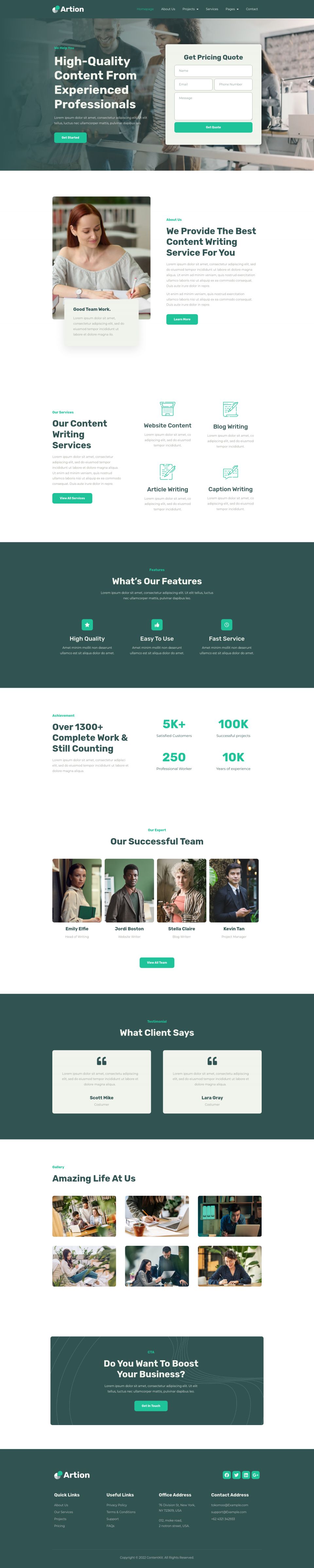 WordPress template ThemeForest Artion