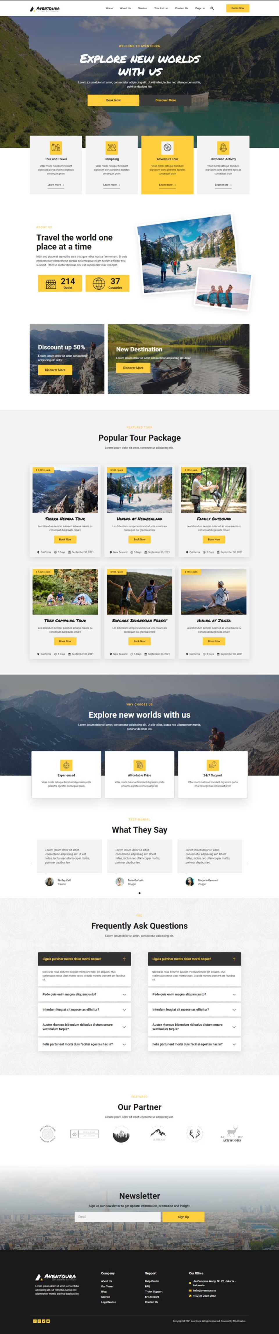 WordPress template ThemeForest Aventoura