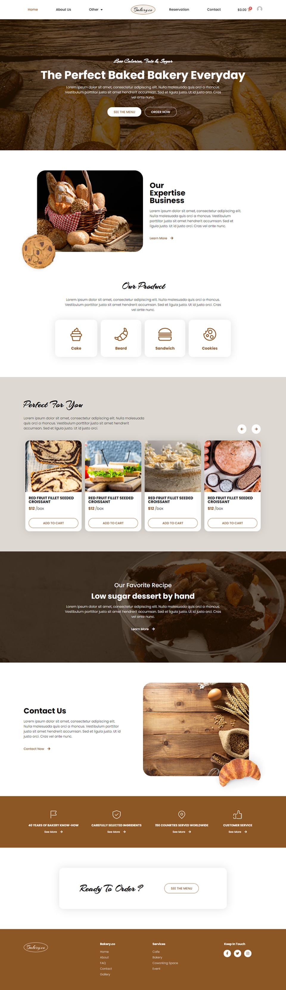 WordPress template ThemeForest Bakery.co