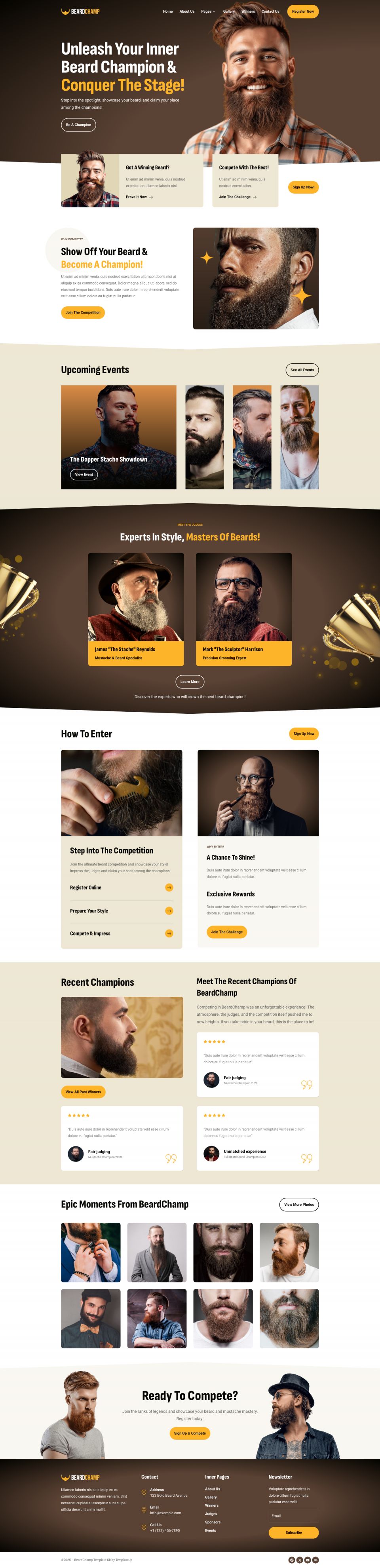 WordPress template ThemeForest BeardChamp