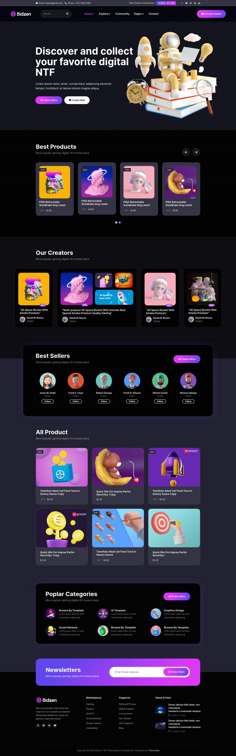 WordPress template ThemeForest Bidzen