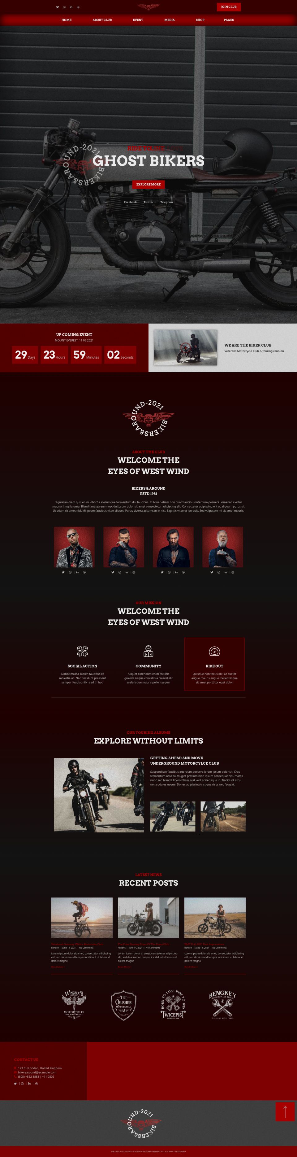 WordPress template ThemeForest Bikers & Around