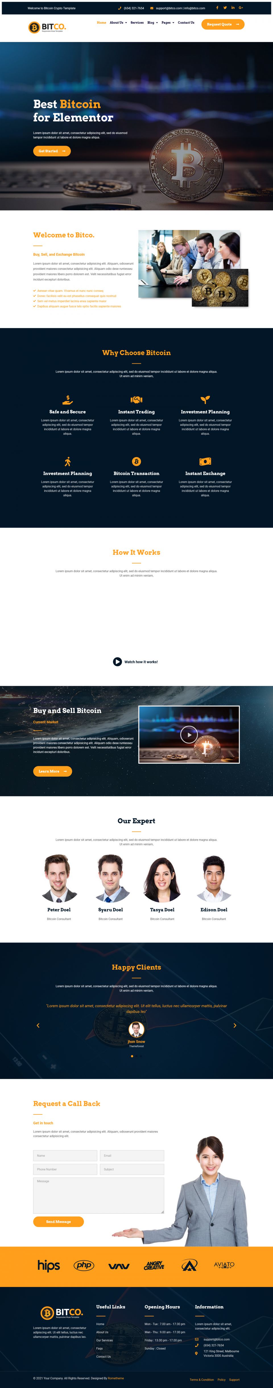 WordPress template ThemeForest Bitco