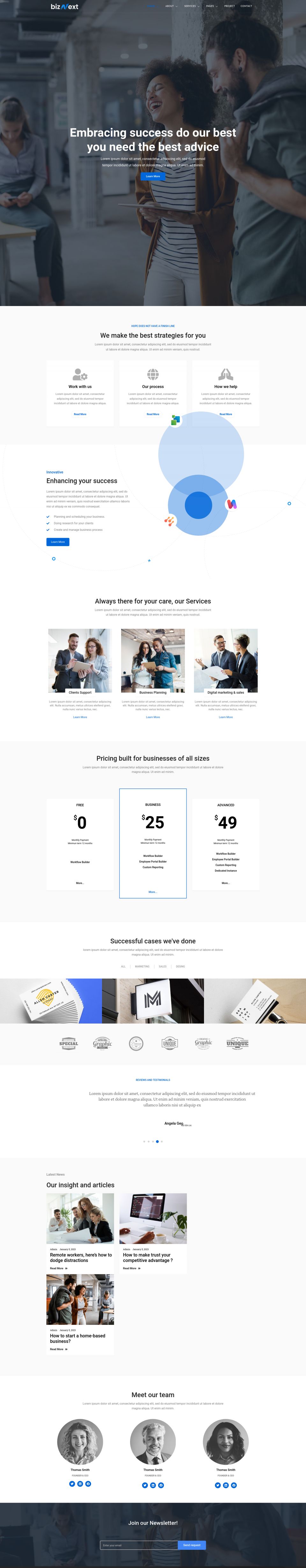 WordPress template ThemeForest bizNext