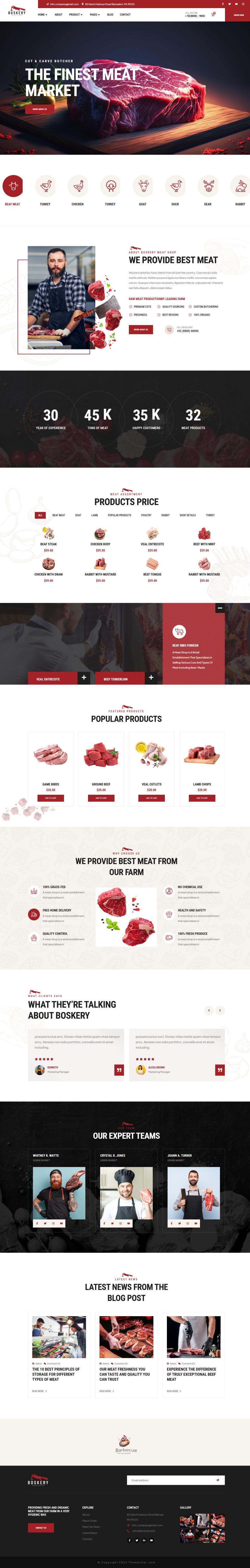 WordPress template ThemeForest Boskery