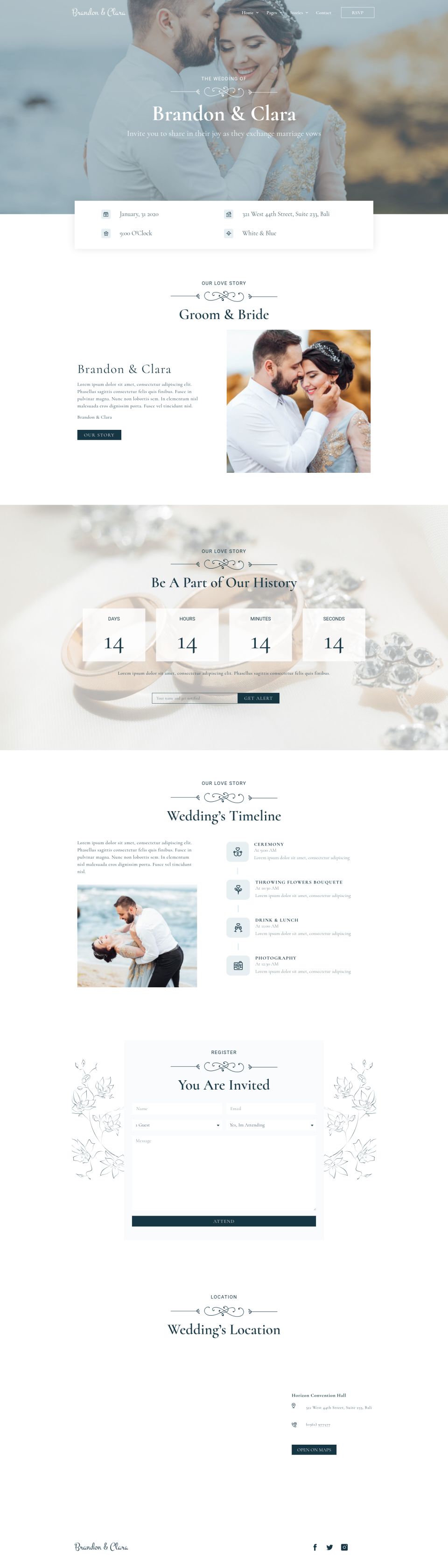WordPress template ThemeForest Brandon & Clara