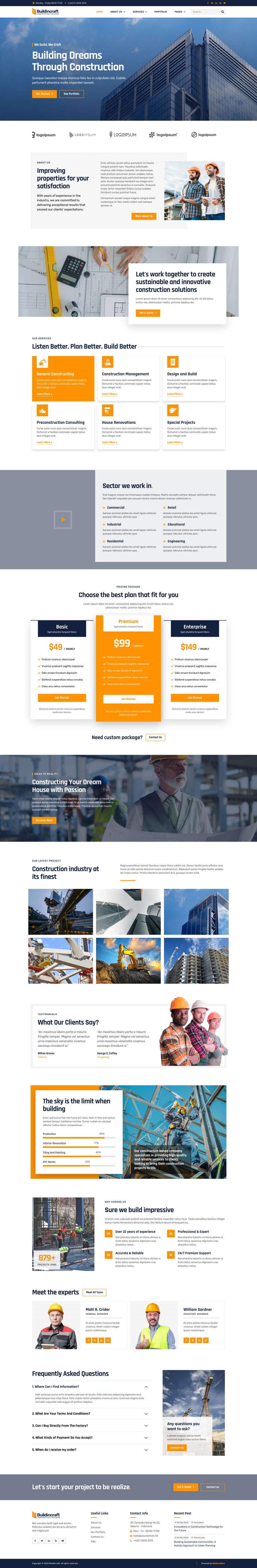 Template ThemeForest BuildinCraft WordPress template ThemeForest BuildinCraft