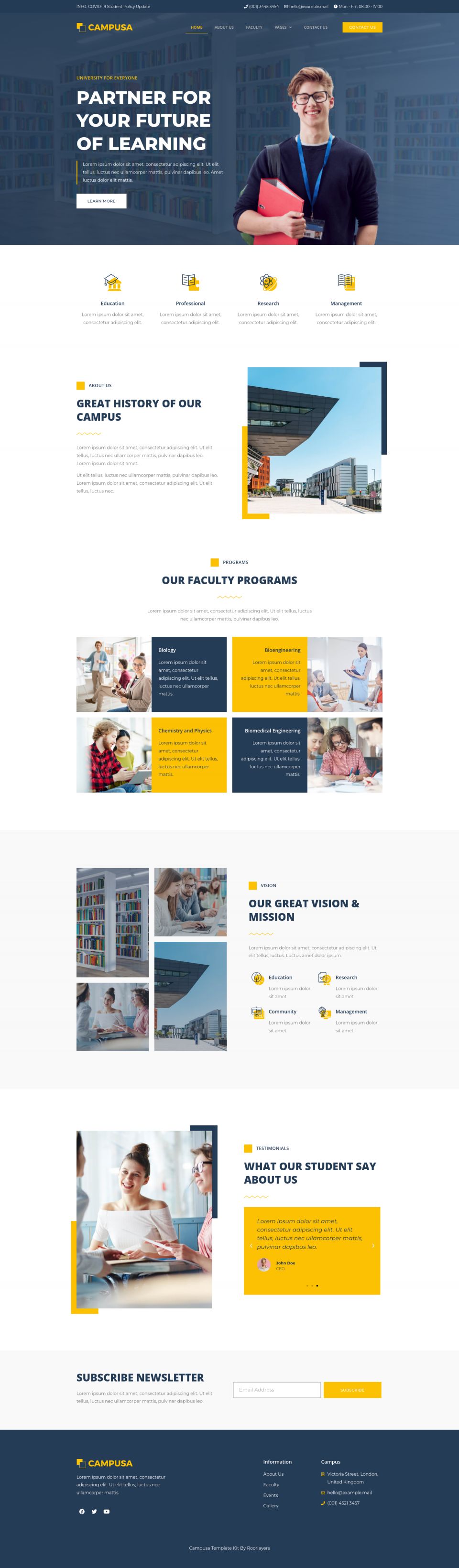 WordPress template ThemeForest Campusa