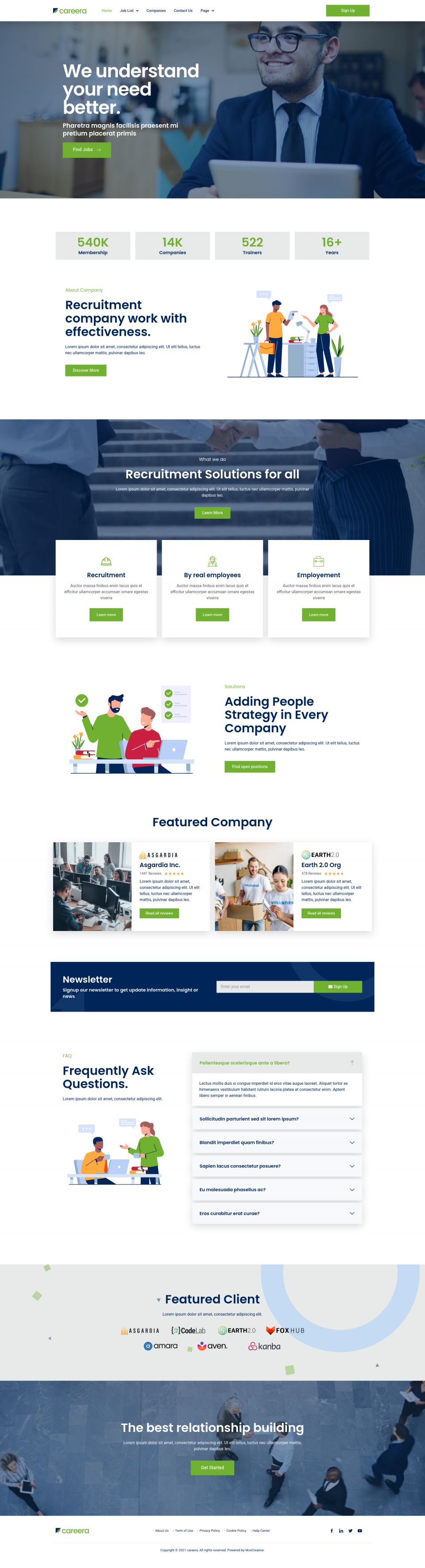 WordPress template ThemeForest Careera