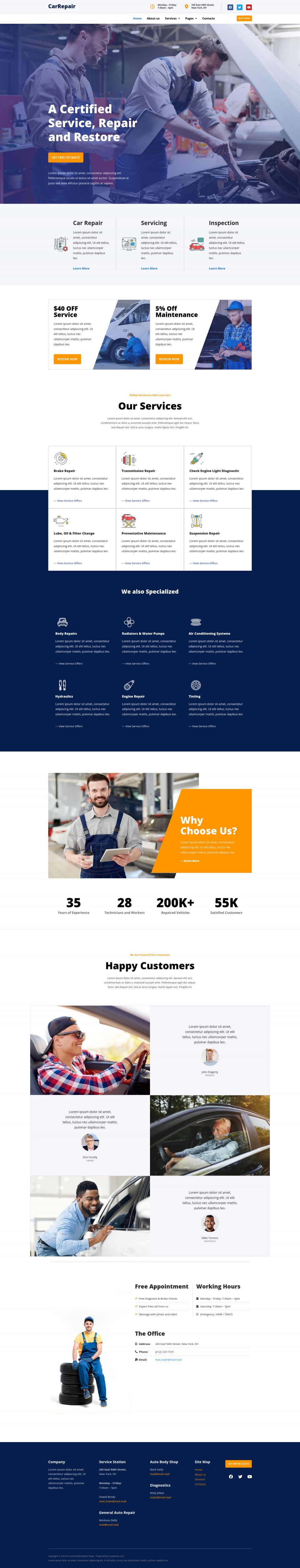 WordPress template ThemeForest CarRepair