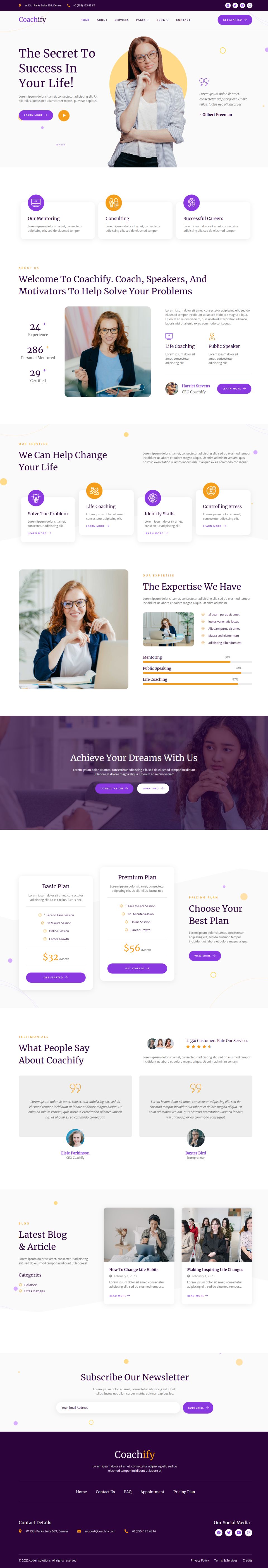 WordPress template ThemeForest Coachify