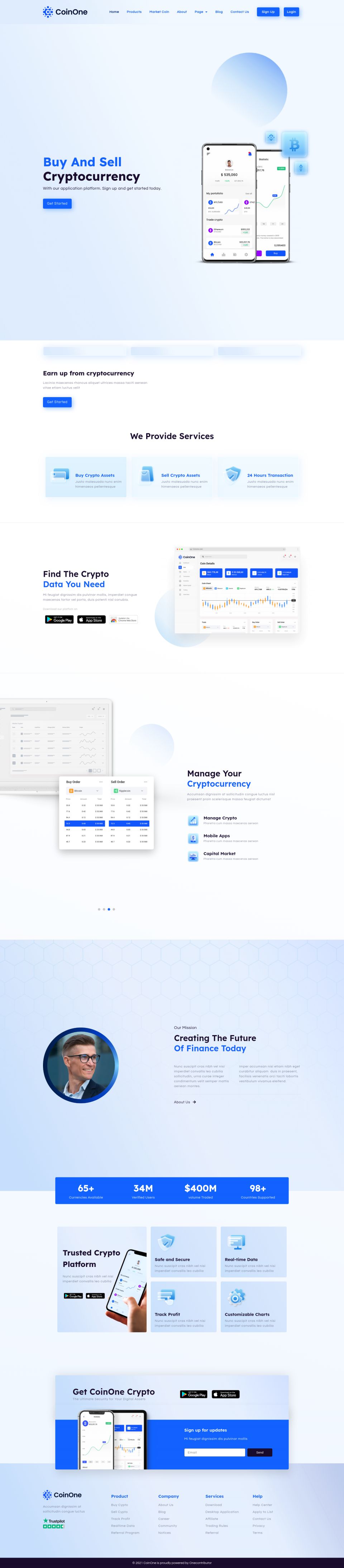 WordPress template ThemeForest CoinOne