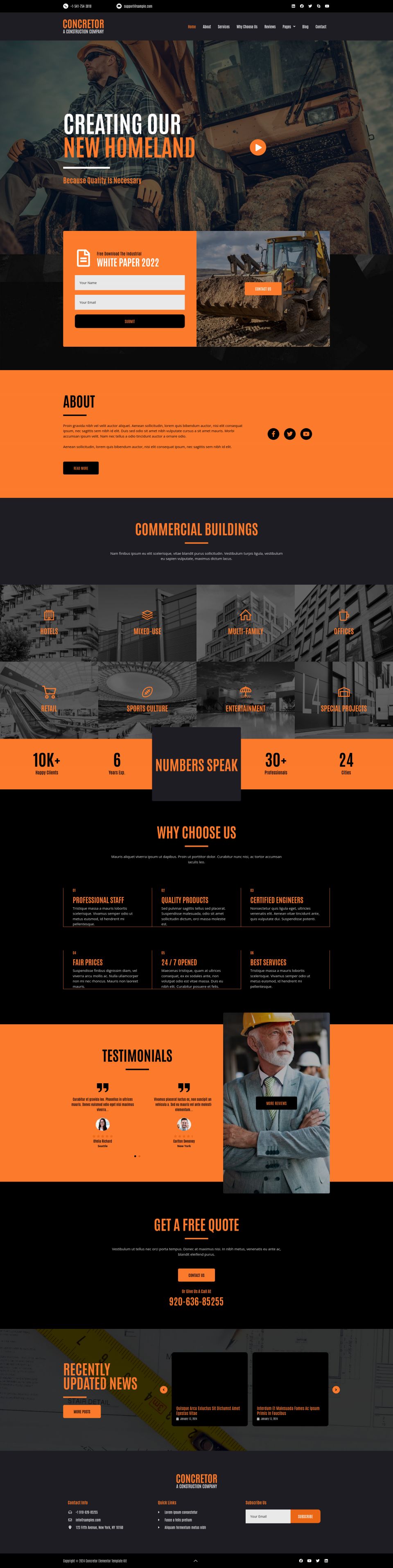 WordPress template ThemeForest Concretor