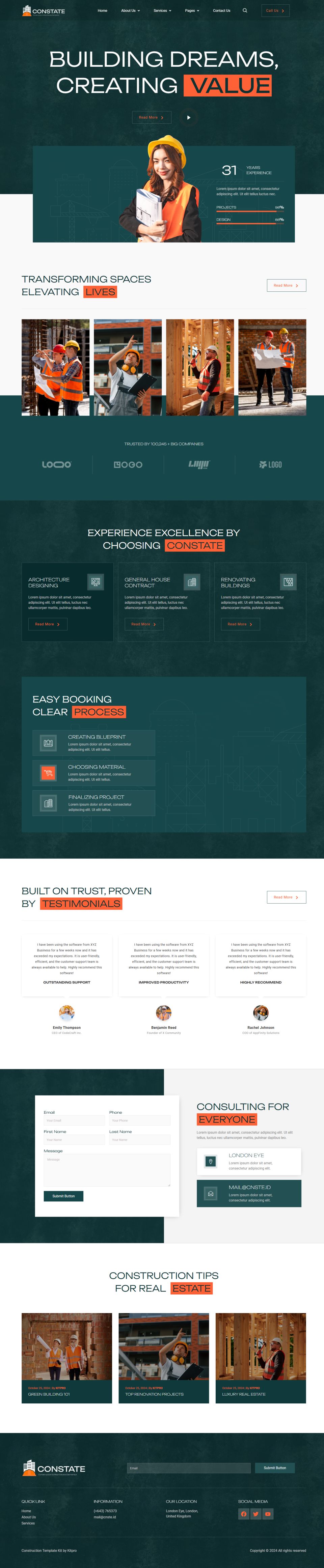 WordPress template ThemeForest Constate