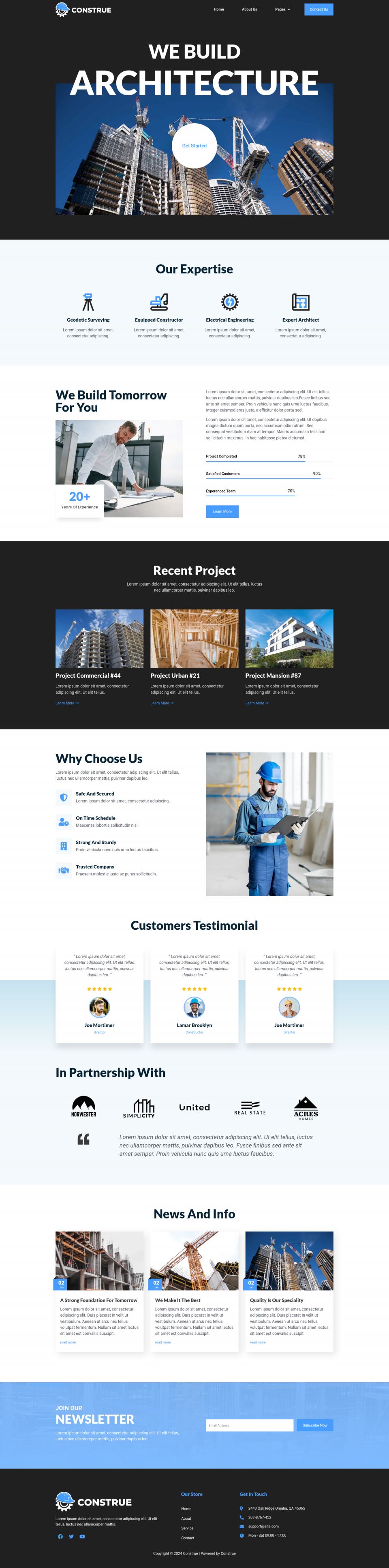 WordPress template ThemeForest Construe