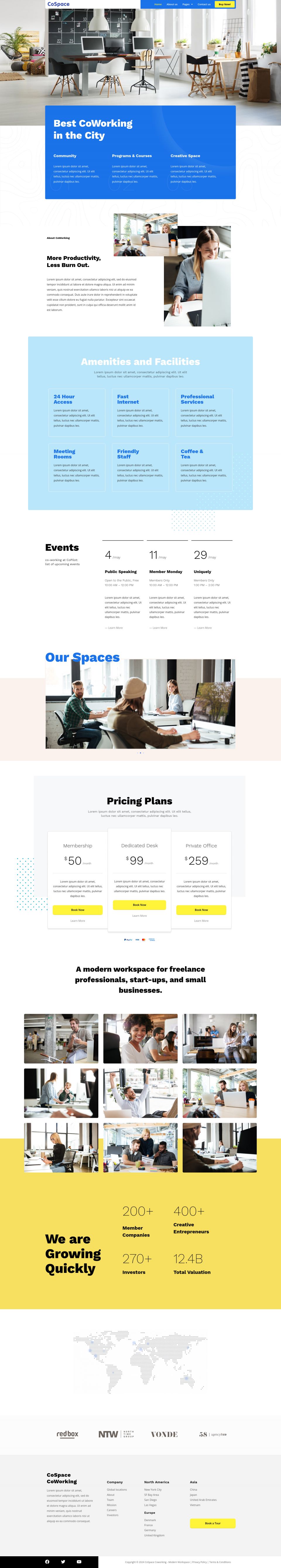 WordPress template ThemeForest CoSpace Coworking