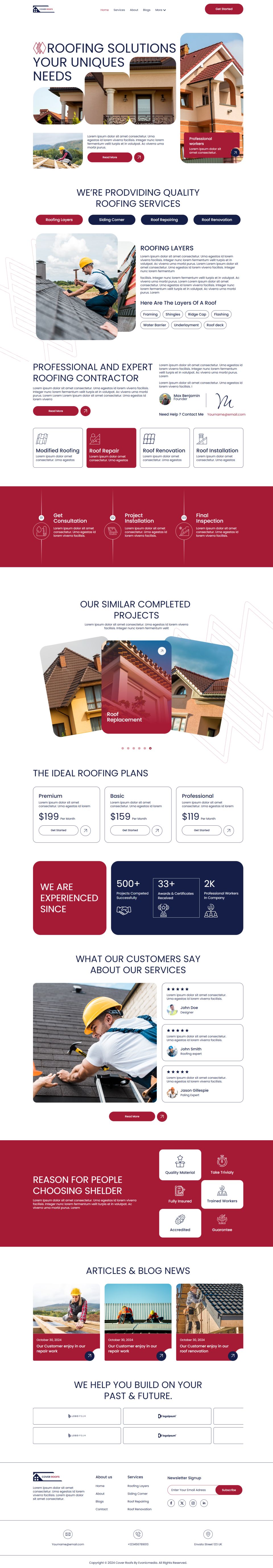 WordPress template ThemeForest Coverroofs