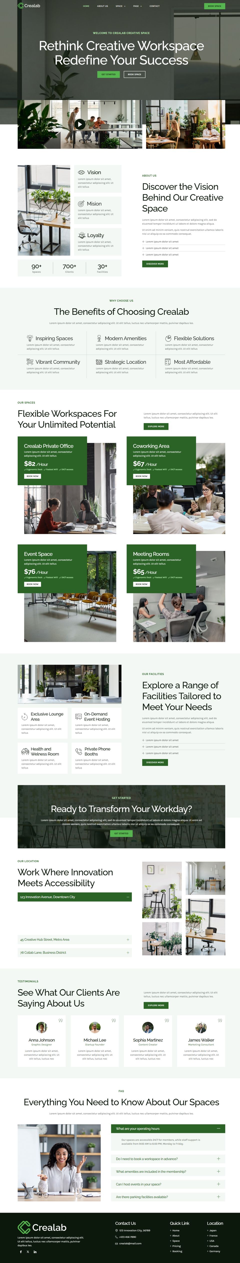 WordPress template ThemeForest Crealab