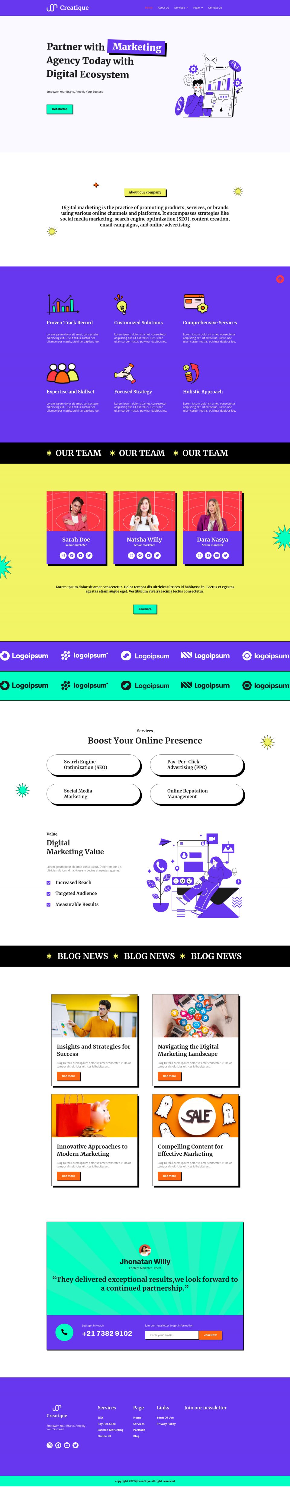 WordPress template ThemeForest Creatique