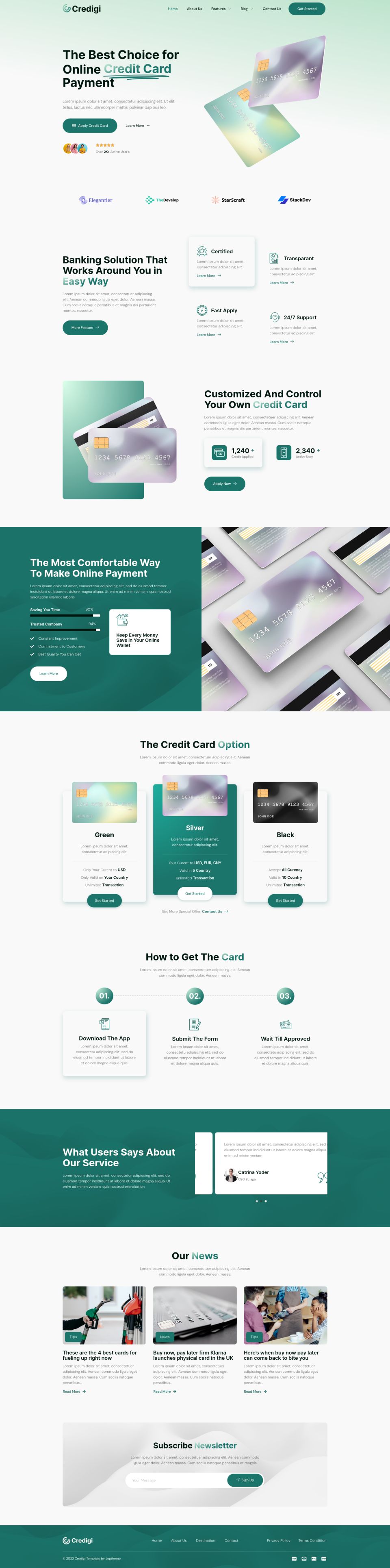 WordPress template ThemeForest Credigi