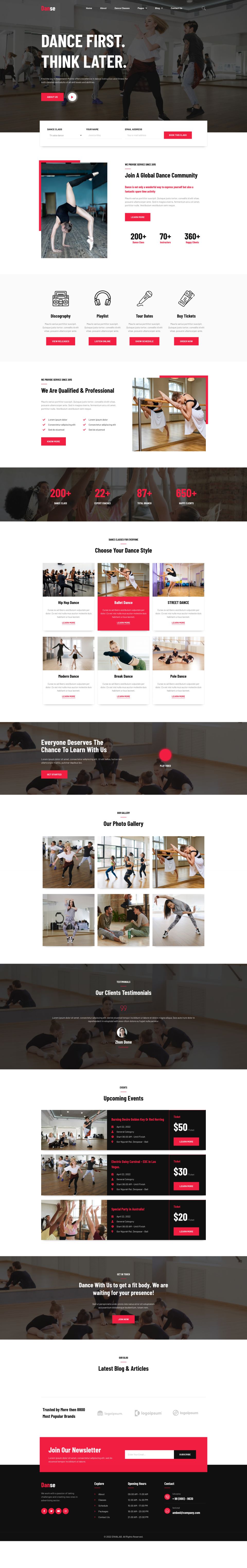 WordPress template ThemeForest Danse
