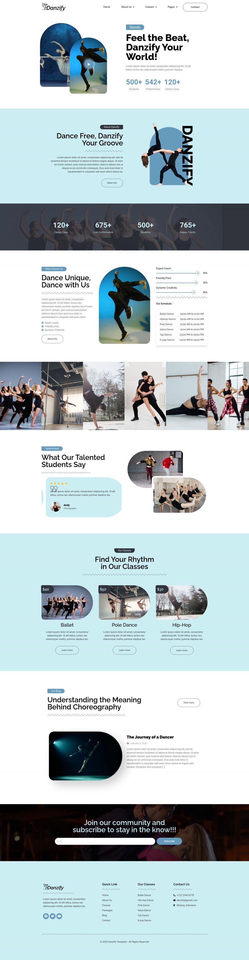 WordPress template ThemeForest Danzify