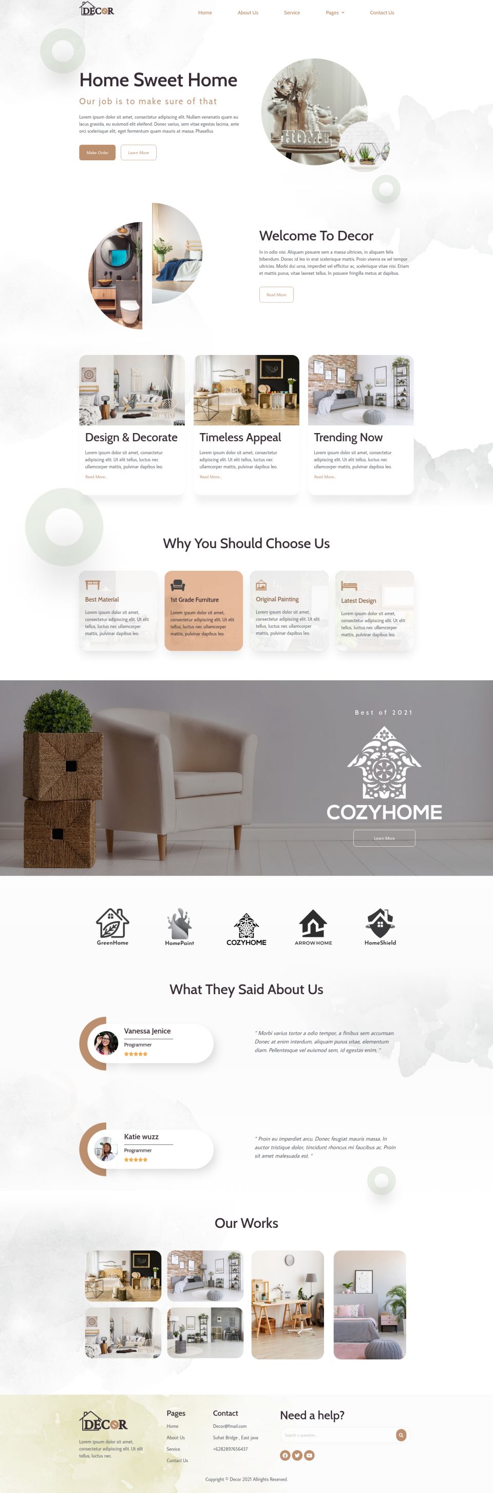 WordPress template ThemeForest Decor